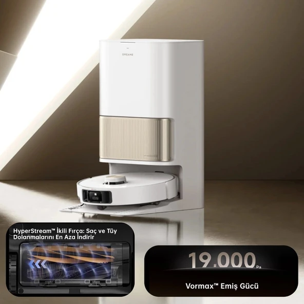 Dreame 19000Pa Vormax HyperStream DuoBrush EasyLeap 40mm Engel Aşma 75°C Sıcak Su Akıllı Robot Süpürge ürün görseli 1