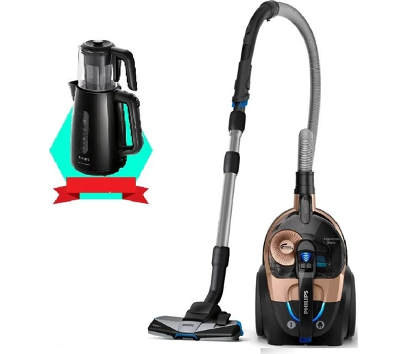 Philips Yüksek Çekim Gücü 7000 Serisi Marathon Toz Torbasız Süpürge ve Büyük Boy Çay Makineli Paket ürün görseli 1