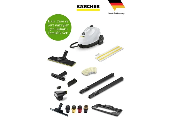 Karcher Buharlı Temizleyici Sc 2 Easyfix Super Kit+Cam Başlığı ve Yedek Temizlik Seti+ Tüy& Hav Temizleyici ürün görseli 1