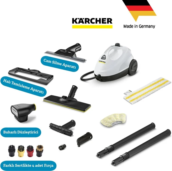 Karcher Sc 2 Easyfix Profesyonel Set 1500W 3.2 Bar Buharlı Temizlik Makinesi - Zemin ve Yüzey Temizliği Için Tam Set - Ergonomik Easyfix Zemin Başlıklı Buharl ürün görseli 1