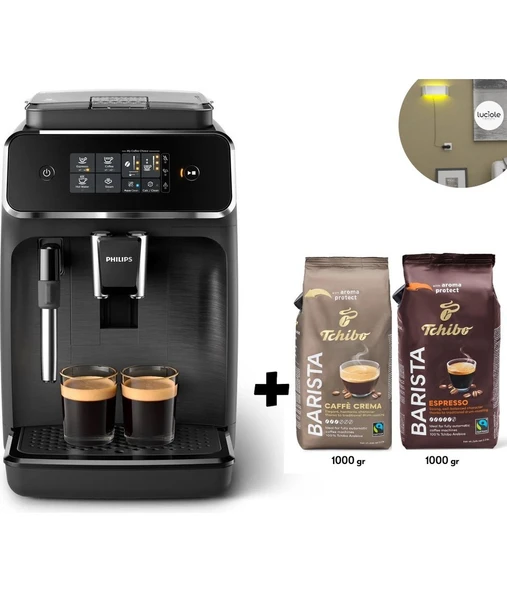 Philips 12 Adımlı Öğütücü 5000 Fincana Kadar Kahve 2200 Serisi Tam Otomatik Espresso Makinesi 2kg Tchibo Kahve + Lambader Hediye ürün görseli 1