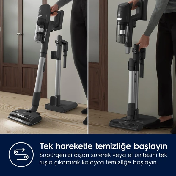 Electrolux Otomatik Zemin Algılama Teknolojisi 60 Dakika Kesintisiz Çalışma Süresi PowerPro Başlıklı Şarjlı Dikey Süpürge Ultimate 800 EP81UB25GG ürün görseli 1