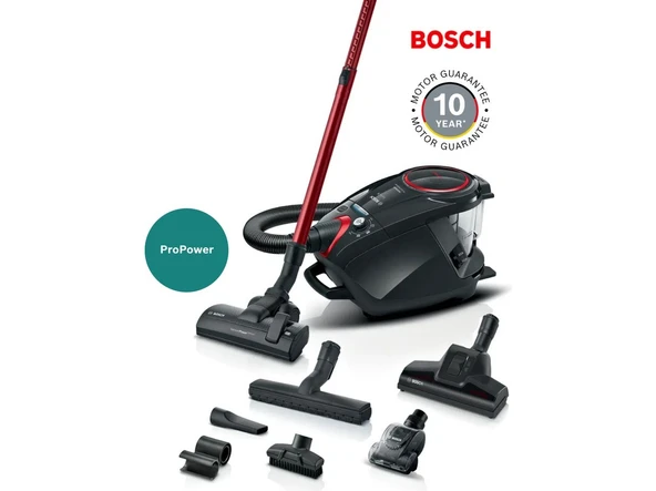 Bosch Turbo Başlıklı ProPower Serie 8 Toz Torbasız Süpürge BGS7POW2 10 Yıl Motor Garantisi 7 farklı Süpürme Aparatı ürün görseli 1