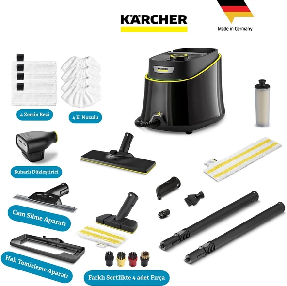 Karcher Sc 3 Deluxe Easyfix Profesyonel Max Set 1900W 3.5 Bar Hızlı Isınan Buharlı Temizlik Makinesi - LED Göstergeli Sürekli Doldurulabilir Su Tankı - Kimyas ürün görseli 1