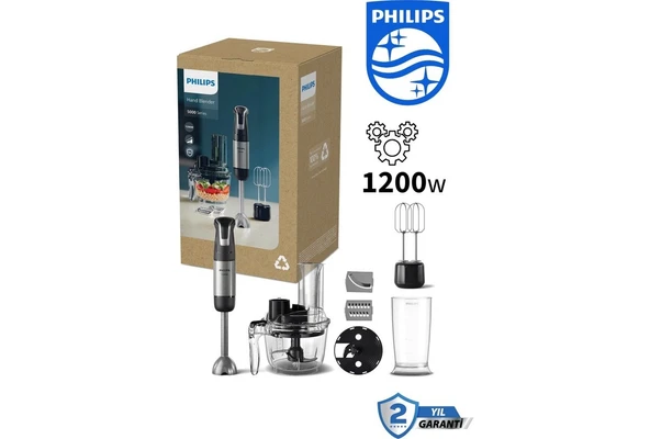 Philips 5000 Serisi Doğrayıcı, Blender ve Karıştırma 1200W Üstün Karıştırma Blender Mutfak Robotu+ Mutfak Tartısı ürün görseli 1