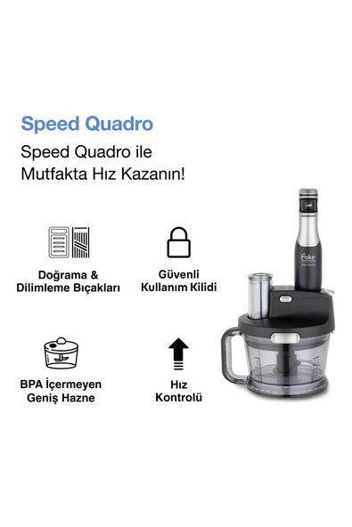 Fakir Speed Quadro Blender Seti Silver - Resim 9