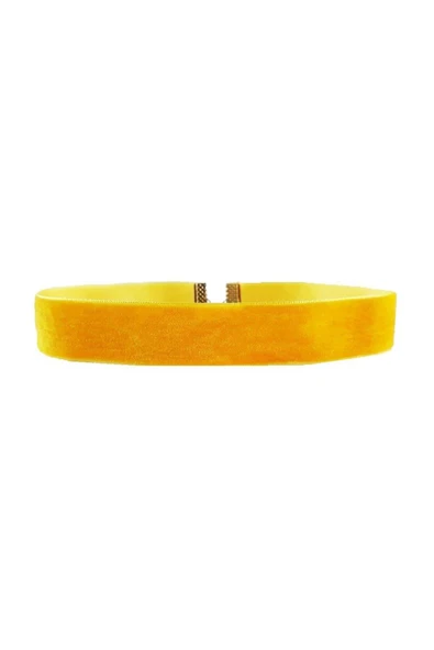 Sarı Renk Kadife Choker Kadın Kolye ürün görseli 1
