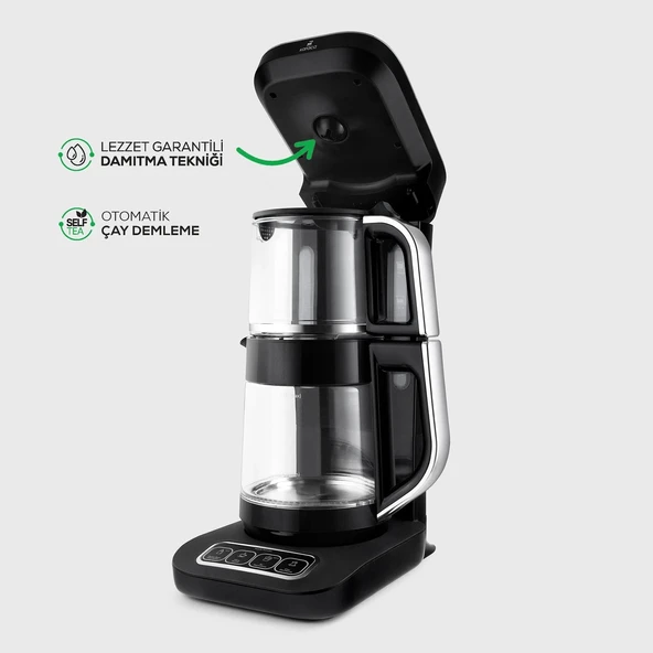Karaca Çaysever Pro Damıtma Tekniği ,konuşan Otomatik Mama Suyu , Çay , Filtre Kahve Demleme Makinesi 2500W ürün görseli 1