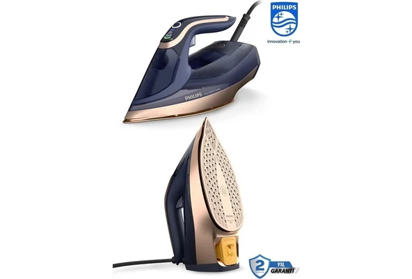 Philips Akıllı Sensörlü Kumaşa Göre Isı Ayarlayan Azur Buharlı Ütü 8000 Serisi, 260G Turbo Şok Buhar, 3000 W+ Yün&hav Temizleyici ürün görseli 1