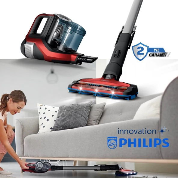 Philips Zemin ve Halılarda Üstün Performans, Dijital Kontrol Ekranı ve Uzun Ömürlü 65 Dakika Kullanım Süresi ürün görseli 1