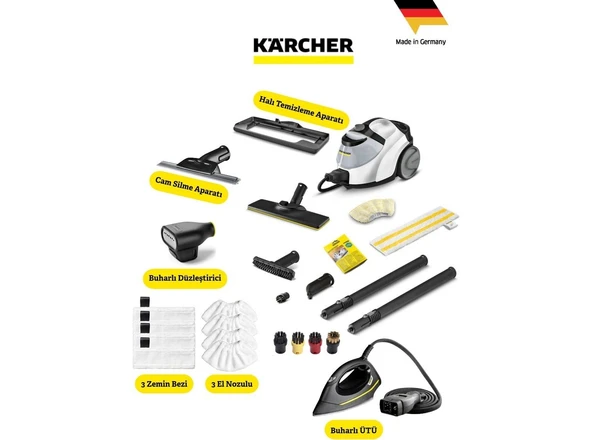 Kärcher Sc 5 Easyfix Iron Premıum Pack Buharlı Temizleyicisi-Kimyasal Gerektirmez — Sadece Musluk Suyu ile Çalışır ürün görseli 1