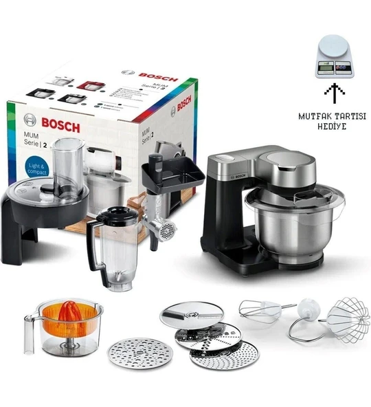 Bosch Premium Seri 2 Kıyma Blender ve Hamur Yoğurma - Hepsi Bir Arada Mutfak Makinesi 900 W (Tartı Hediyeli) ürün görseli 1