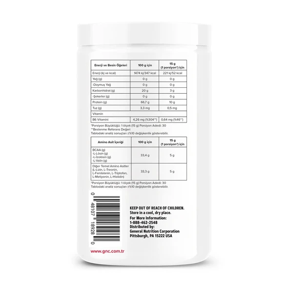 GNC Pro - Essential Amino Complete – 450 g (30 servis) - Resim 2
