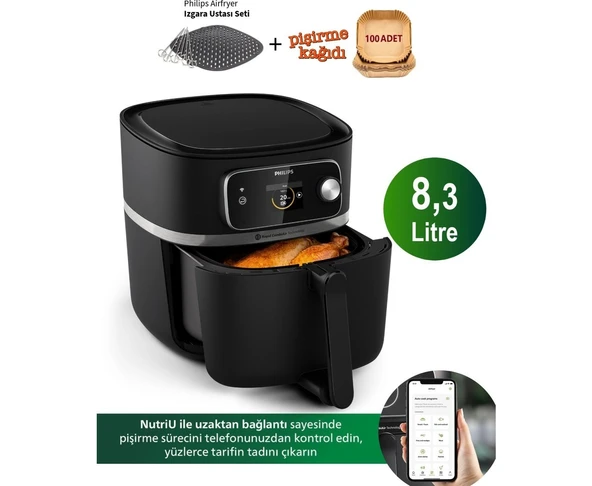 Philips 7000 Serisi Xxl Airfryer & Fritöz , Wı-Fı Uzaktan Bağlantı, 2kg, 8.3l Kapasiteli Hazne Rapid Combiair, Homeıd ile 22 Pişirme Fonksiyonu ürün görseli 1