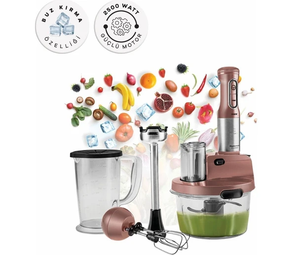 Karaca Turbo Doğrayıcı, Dilimleme Rondo, Blender 2500W Yüksek Güç 8 In 1 Mikser Seti & Mutfak Robotu ürün görseli 1