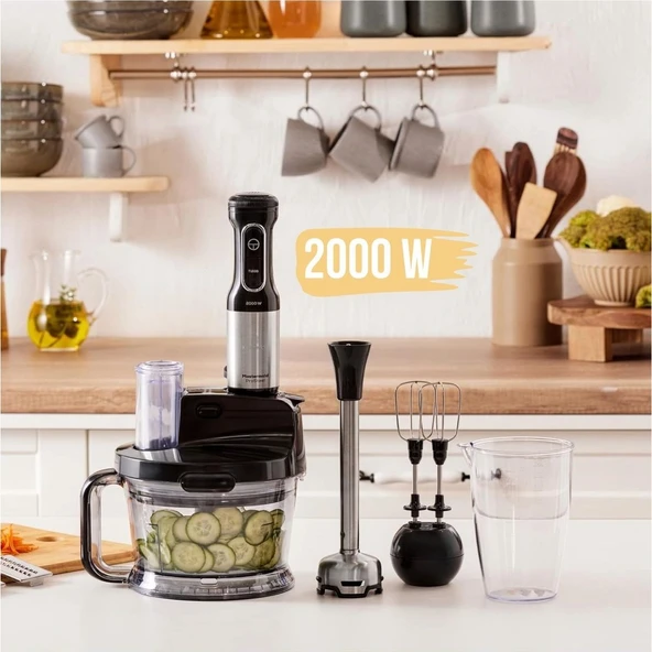 Karaca C / F 4 Lü Paslanmaz Çelik Bıçaklı 2000W Blender ve Mutfak Robotu, Siyah Modern 1200 Watt + Plastik ürün görseli 1