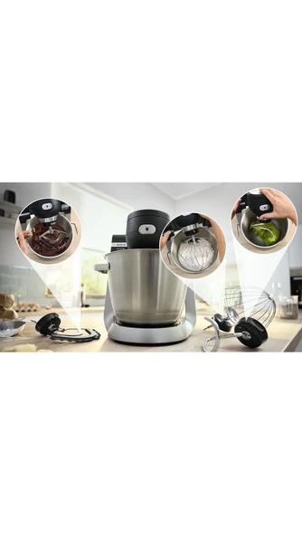 Bosch 1600W 5,5litre Paslanmaz Çelik Dijital Ekran Premium Serie 6 Terazili Mutfak Şefi + Hassas Mutfak Tartısı ürün görseli 1
