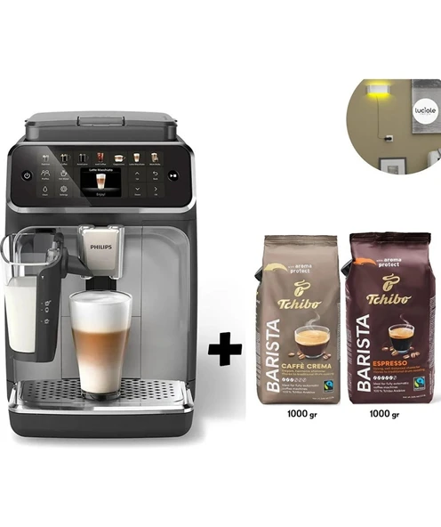 Philips 4400 Serisi Lattego Süt Sistemi 12 Çesit Kahve Tam Otomatik Espresso Makinesi 2kg Tchibo Kahve + Lambader Hediye ürün görseli 1