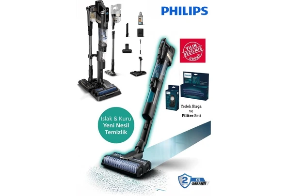 Philips Islak & Kuru ve Mop Özellikli Istasyonlu Kendini Temizleyen Istasyonlu 9000 Serisi Kablosuz Dikey Premium Süpürge ürün görseli 1