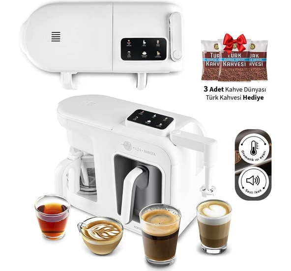 Karaca Sütlü Kahve ve Közde Pişirme Teknolojili Makine Mat Beyaz Hatır Plus Barista 6 In 1 ürün görseli 1