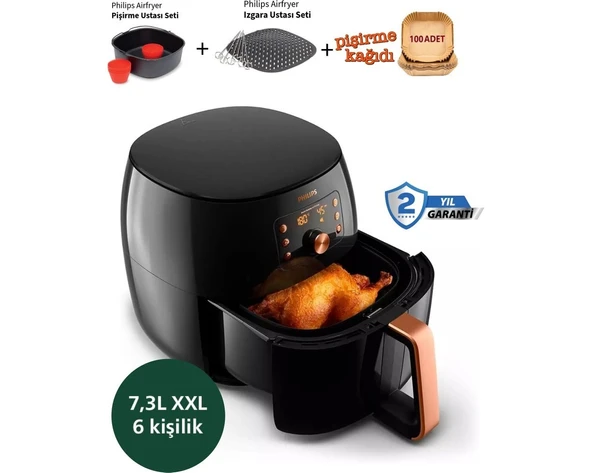 Philips Dokunmatik LED Panel – Modern ve Kolay Kullanım 7.3 L Ultra Geniş Kapasite Xxl Premium Airfryer & Fritöz 2250W-PREMIUM Malzeme Kalitesi – Uzun Ömürlü ürün görseli 1