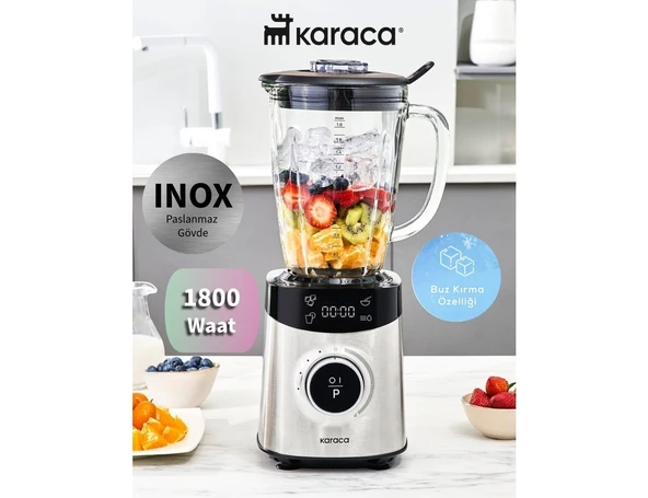 Karaca 1800W Dijital Ekranlı Inox Paslanmaz Gövde 1,8 Litre Smoothıe Blender ürün görseli 1
