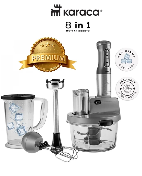 Karaca 6'sı 1 Arada Cam Hazneli Blender Robotu 2500W ürün görseli 1