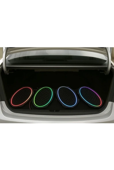 Onerous Pixel Kayar Ledli Oval Hoparlör Kapağı Sese Duyarlı Neon Işıklı Oval Kapak ürün görseli 1