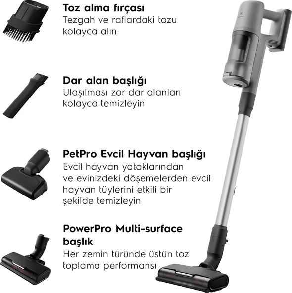 Electrolux 600 Serisi Petpro Başlıklı Dikey Şarjlı Süpürge EP61AB21UG ürün görseli 1