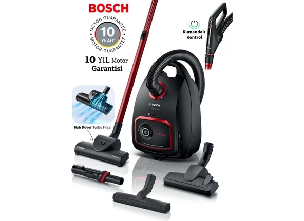 Bosch Kumandalı Kontrol Turbo Halı Döver Başlıklı Serie 6 Propower 850 W Toz Torbalı Süpürge ürün görseli 1