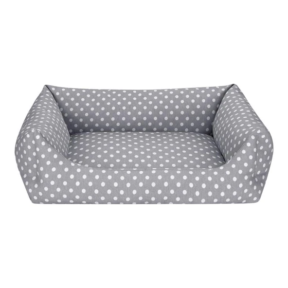 Pet Comfort Uniform Gri Puantiyeli Köpek Yatağı L  70x60cm ürün görseli 1