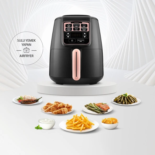 Karaca Air Pro Cook XL 2 in 1 Konuşan Airfryer Rosegold 4 Kişilik ürün görseli 1