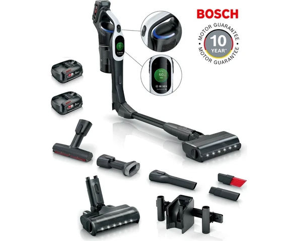 Bosch Unlimited 10 Dijital Turbospinmotor Çift Bataryalı 160DK Kesintisiz Temizlik Son Seri BCS104 Şarjlı Dikey Süpürge-Hediyeli ürün görseli 1