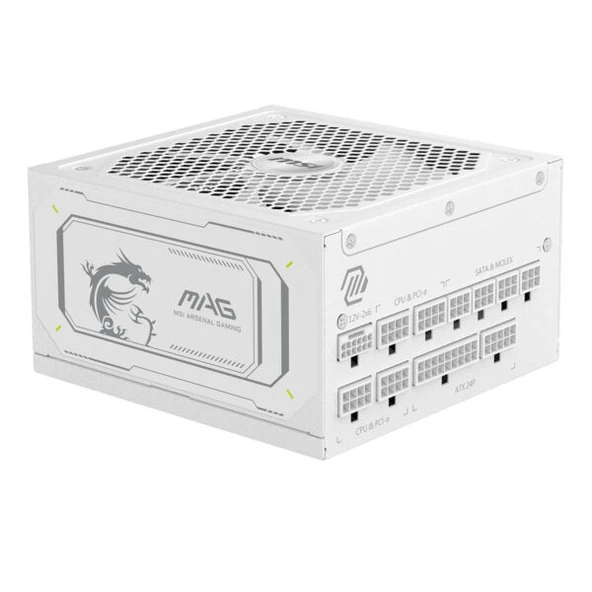 MSI MAG A1000GL PCIE5 WHITE 1000W 80+ GOLD POWER SUPPLY ürün görseli 1