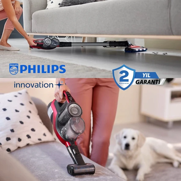 Philips 360° Emiş Gücü 65 Dk Çalışma Süresi Dijital Göstergeli Şarjlı Dikey Süpürge XC7043/01 ürün görseli 1