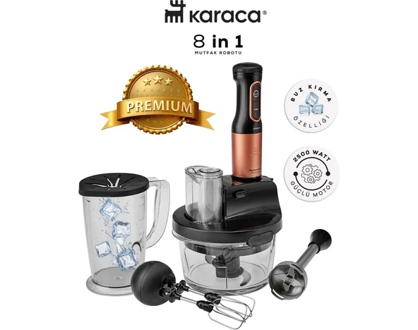Karaca Inox Paslanmaz Gövde 1,5 Litre Cam Hazneli 2500W Yüksek Güçlü Çok Fonksiyonlu Blendır & Mutfak Robotu ürün görseli 1