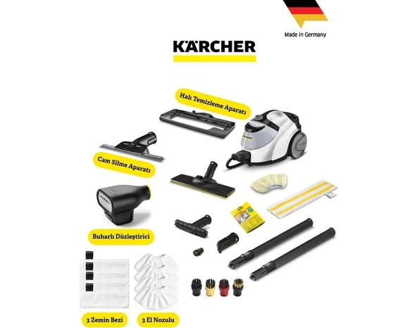 Kärcher Sc 5 Easyfix Iron Full Pack Temizlik Sınıfının En Güçlü Buharlı Temizleyicisi-Sertleşmiş Kurumuş Kirleri, Buhar Gücüyle Kolayca Söker ürün görseli 1