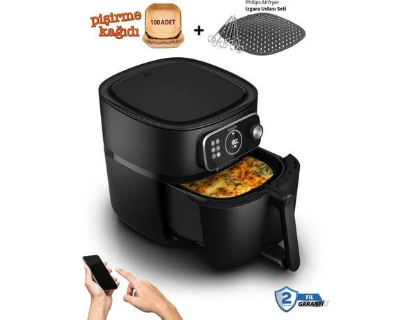Philips %99'a Kadar Daha Az Yağ ile Pişirme 7000 Serisi Xxl Airfryer, Wı-Fı Uzaktan Bağlantı, 2kg, 8.3l Kapasiteli Hazne + Pişirme Seti ürün görseli 1