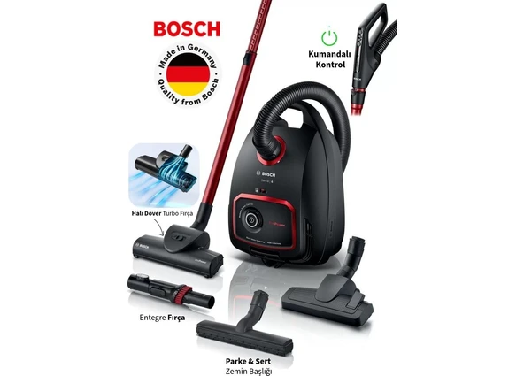 Bosch Kumandalı Kontrol Turbo Halı Döver Başlıklı Serie 6 Propower 850 W Toz Torbalı Süpürge 10 Yıl Motor Garantili ürün görseli 1