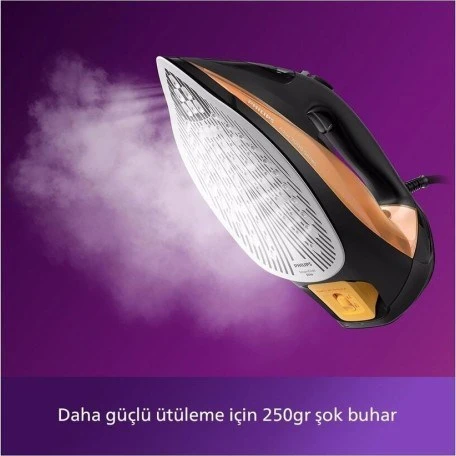Philips Azur Siyah/gold Buharlı Ütü - Resim 4