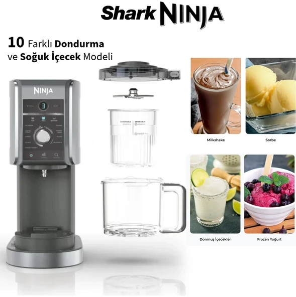 Ninja Çok Fonksiyonlu Dondurma Yapma Cihazı - 11 Programlı Mix-In Slushi Frappe Frozen Yoğurt Gelato Sorbe %50 Daha Büyük Hazne Profesyonel ürün görseli 1
