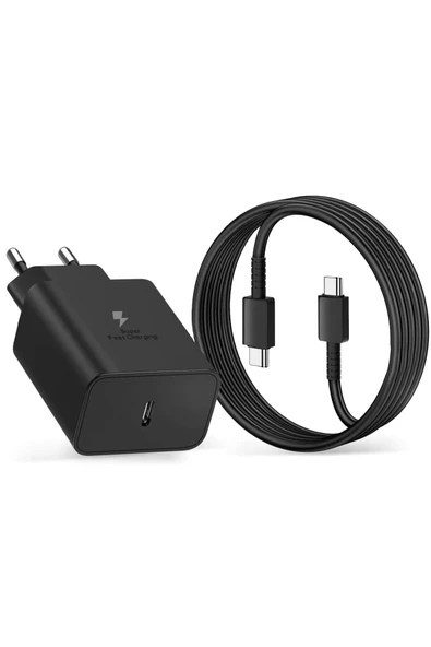 Samsung Galaxy S21-S22-S23-S24-S25-S26 Uyumlu Süper Hızlı Şarj 45W USB-C Type-C PD Şarj Cihazı ürün görseli 1