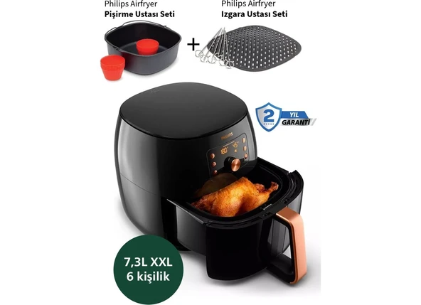 Philips Dokunmatik LED Panel – Quickclean Sepet – Bulaşık Makinesinde Yıkanabilir 7.3 L Ultra Geniş Kapasite Xxl Premium Airfryer & Fritöz 2250W ürün görseli 1