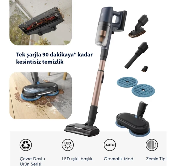 Electrolux 800 Serisi Islak ve Kuru Temizleme Yapabilen Dikey Şarjlı Süpürge EP82H25WET ürün görseli 1