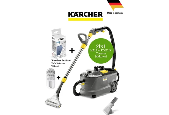 Karcher Puzzi 10/1 Halı Koltuk Yıkama Makinesi-Deterjan Kullanılabilir Yüksek Güçlü Halı ve Zemin Yıkama + 16 yıkama Karcher deterjan Tablet+ Mini Hav-yün tem ürün görseli 1