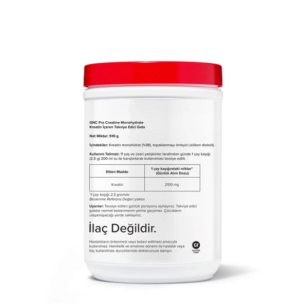 GNC Creatine MonoHydrate – 510 g (100 servis - Resim 2