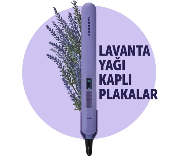 Grundig HS 7032 Botanika Lavanta Yağı Kaplı Plakalı İyonik Saç Düzleştirici ürün görseli 1