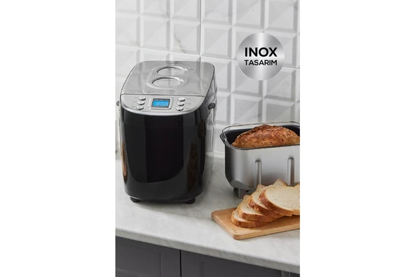 Karaca BakeXL Reçel, Yoğurt, Hamur Yoğurma ve Ekmek Yapma Makinesi Çift Bıçaklı Inox Siyah, 1500 g