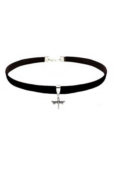 Siyah Renk Kadife Kadın Yusufcuk Choker Kolye ürün görseli 1