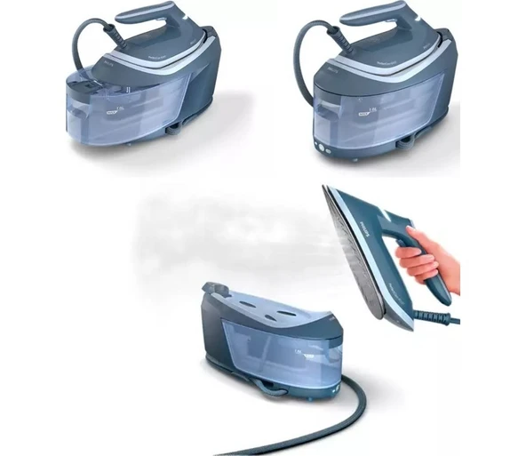 Philips Perfectcare Hızlı, Ekstra Kompakt 6000 Serisi 2400 Watt Buhar Kazanlı Ütü Mavi – Beyaz ürün görseli 1